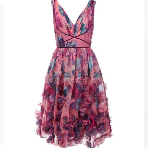 Marchesa Dresses & Skirts - MARCHESA NOTTE 3D Floral Embroidered Cocktail